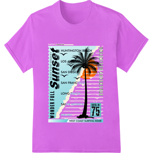 Ride the Waves of California's Iconic Surf Spots featuring professional t shirt prints