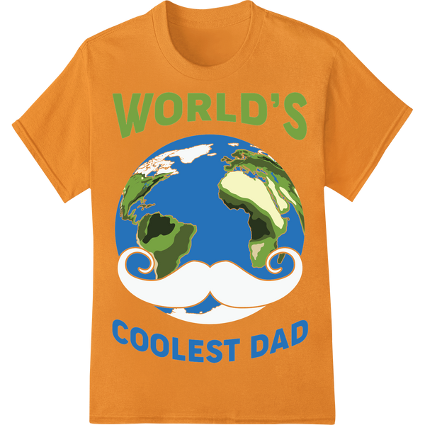 Retro 'World's Coolest Dad' DTF Print Heat Transfer Design on orange shirt - SUPERDTF-DTF Prints-DTF Transfers-Custom DTF Prints