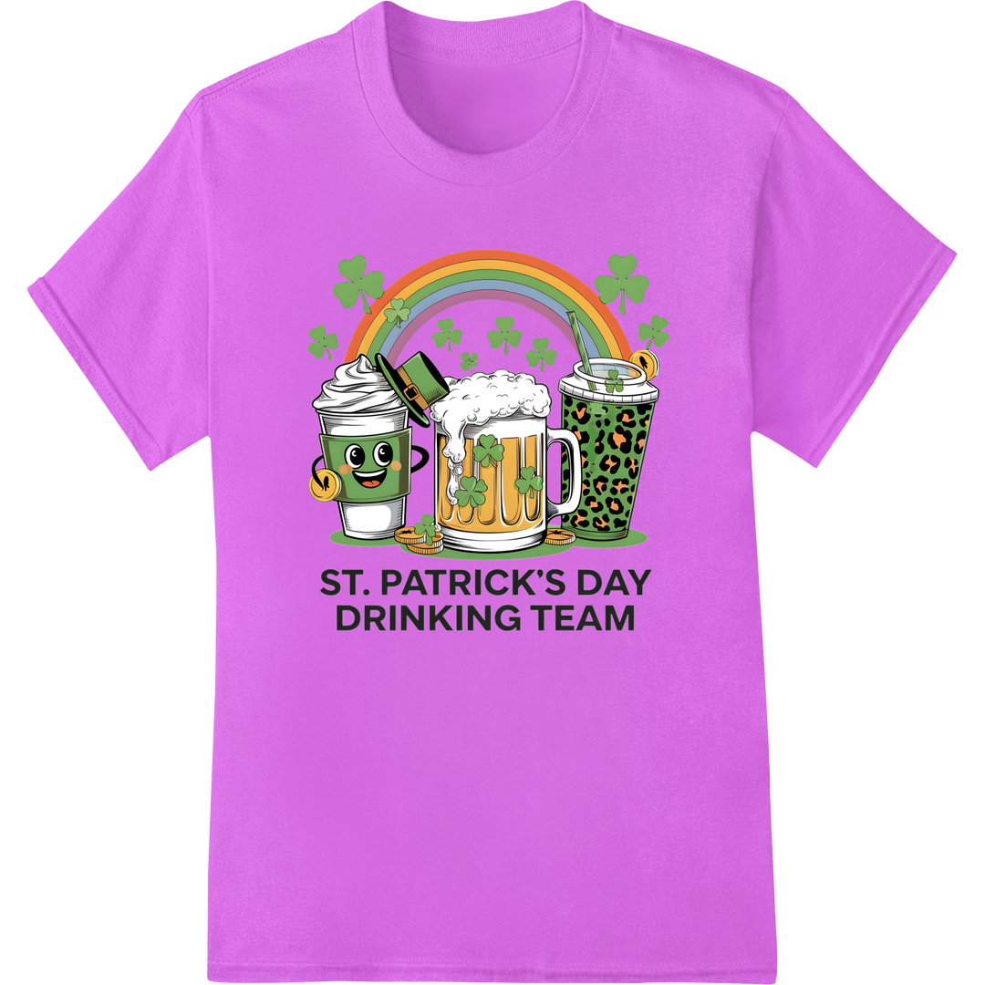 Join the St. Patrick's Day Drinking Team w/ DTF Print on purple shirt - SUPERDTF-DTF Prints-DTF Transfers-Custom DTF Prints