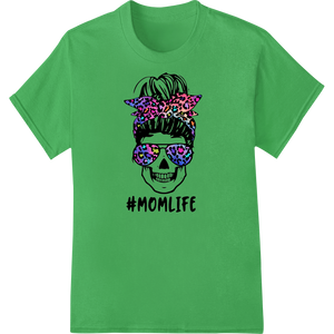 Vibrant custom merchandise print on Fierce Floral Skull #MOMLIFE DTF Print Heat Transfer