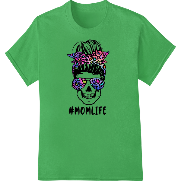 Vibrant custom merchandise print on Fierce Floral Skull #MOMLIFE DTF Print Heat Transfer