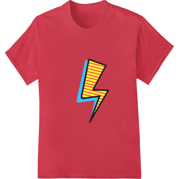 Electric Bolt: Energize Your Style with DTF Print Transfer on red shirt - SUPERDTF-DTF Prints-DTF Transfers-Custom DTF Prints