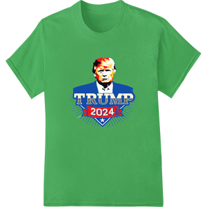 Bold Trump 2024 Portrait | Patriotic DTF Print Heat Transfer featuring professional DTF printing service