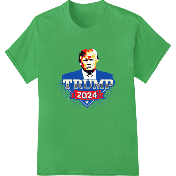 Bold Trump 2024 Portrait | Patriotic DTF Print Heat Transfer featuring professional DTF printing service