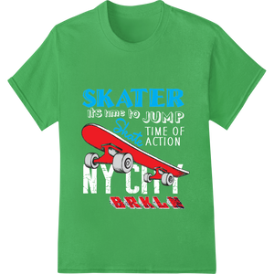 Premium quality custom t-shirts on Skater Style: Bold Red Skateboard DTF Print Heat Transfer