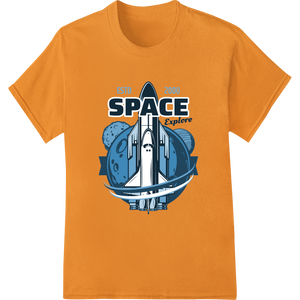 Retro Rocket: Blast Off With This Cosmic Explorer Tee with custom professional DTF printing artwork