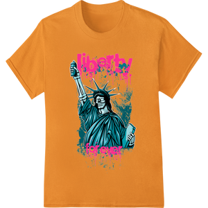 Vibrant DTF printing experts print on Liberty Graffiti: Edgy Patriotic Statue DTF Print Heat Transfer