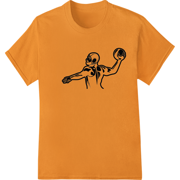 Skeleton Baller: Spooky Basketball Player Halloween Design on orange shirt - SUPERDTF-DTF Prints-DTF Transfers-Custom DTF Prints