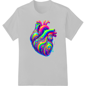 Colorful Abstract Heart - Vivid Rainbow Swirl DTF Print featuring professional print on demand