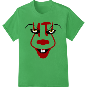 Sinister Clown Face DTF Print for Spooky Halloween Gear featuring professional DTF printing service