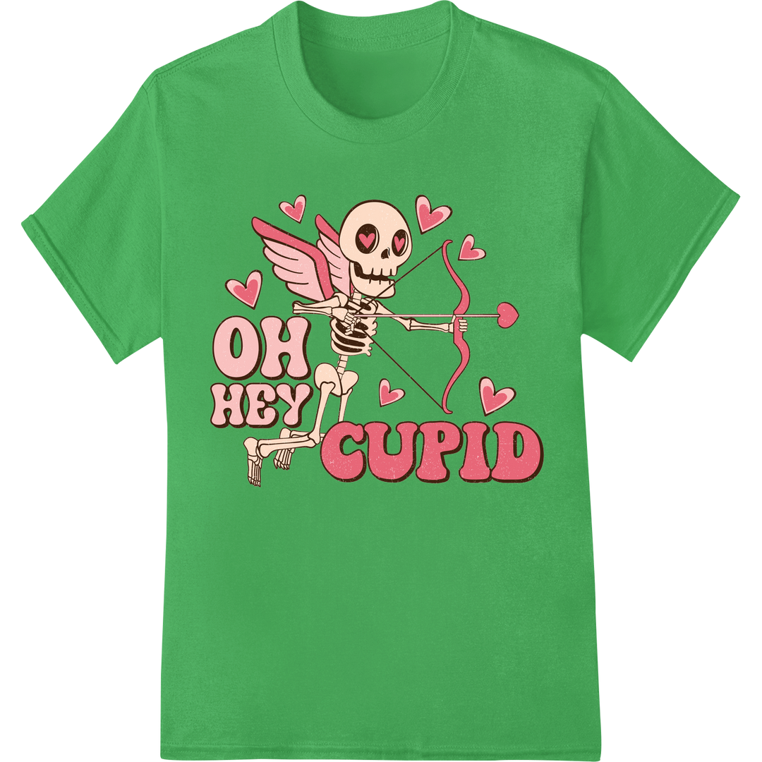 Retro Cupid's Arrow: Spread Love with DTF Transfer Print on green shirt - SUPERDTF-DTF Prints-DTF Transfers-Custom DTF Prints