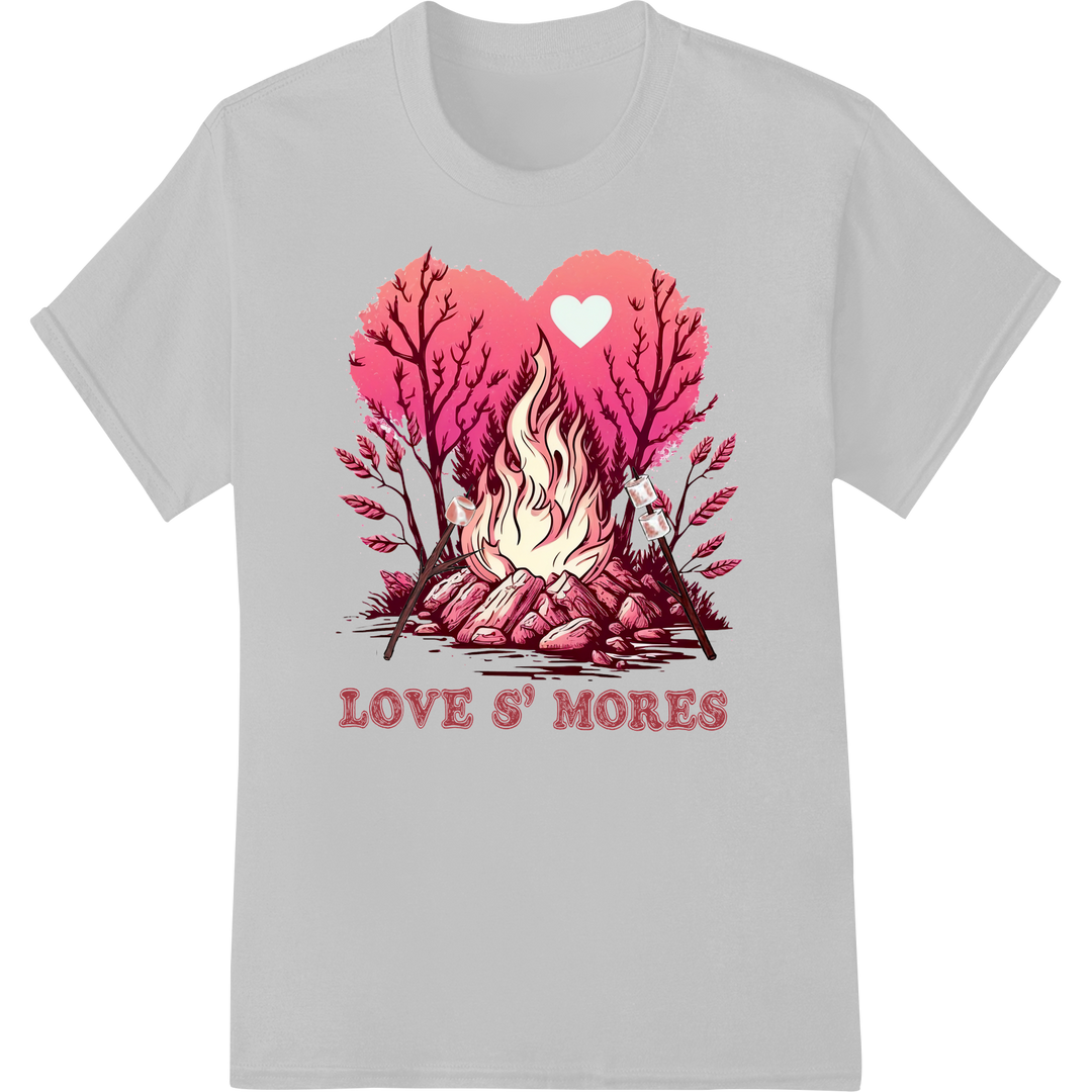 Ignite Romance: 'Love S'mores' Valentine's Day DTF Print on white shirt - SUPERDTF-DTF Prints-DTF Transfers-Custom DTF Prints