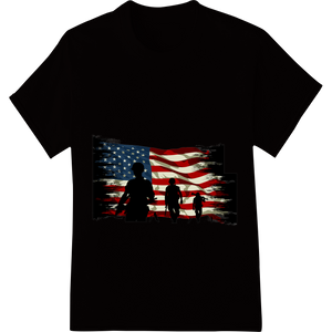 Personalized t shirt prints design for Patriotic Family Silhouette - American Flag DTF Print