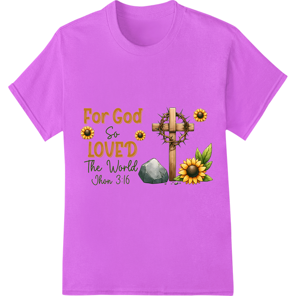 Celebrate God's Love: Rustic Easter Cross DTF Print Transfer enhanced with professional professional DTF printing