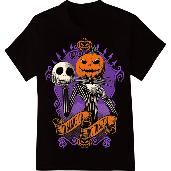 Spooky Shakespearean Halloween Pumpkin Heat Transfer on black shirt - SUPERDTF-DTF Prints-DTF Transfers-Custom DTF Prints