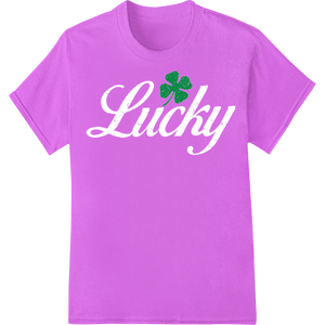 Lucky Shamrock: Vibrant Green Four-Leaf Clover DTF Print featuring professional direct to film printing