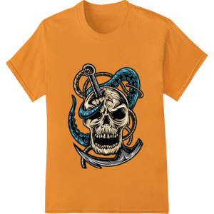 Enigmatic Skull & Anchor: Bold Nautical DTF Print Design featuring professional custom apparel