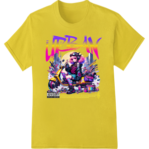 Innovative heat transfer design on Graffiti Girl: Cyberpunk Urban DTF Print Heat Transfer