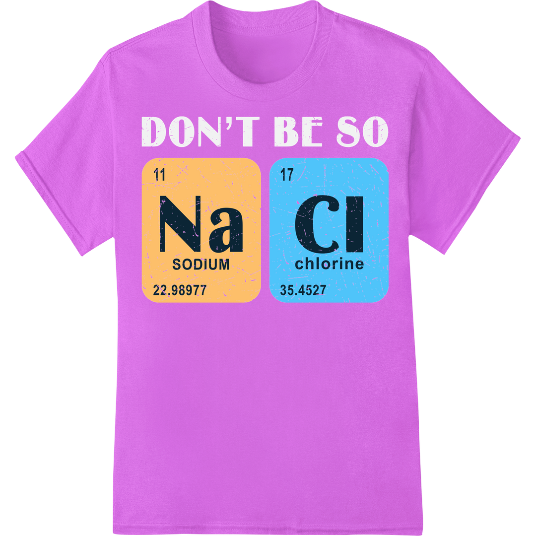 Vintage Periodic Table Sodium Chlorine Science DTF Print on purple shirt - SUPERDTF-DTF Prints-DTF Transfers-Custom DTF Prints