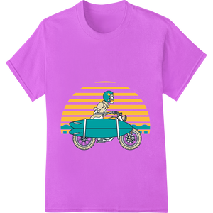 Vibrant bulk t-shirt printing print on Retro Motorcycle Sunset Print Heat Transfer by Super DTF