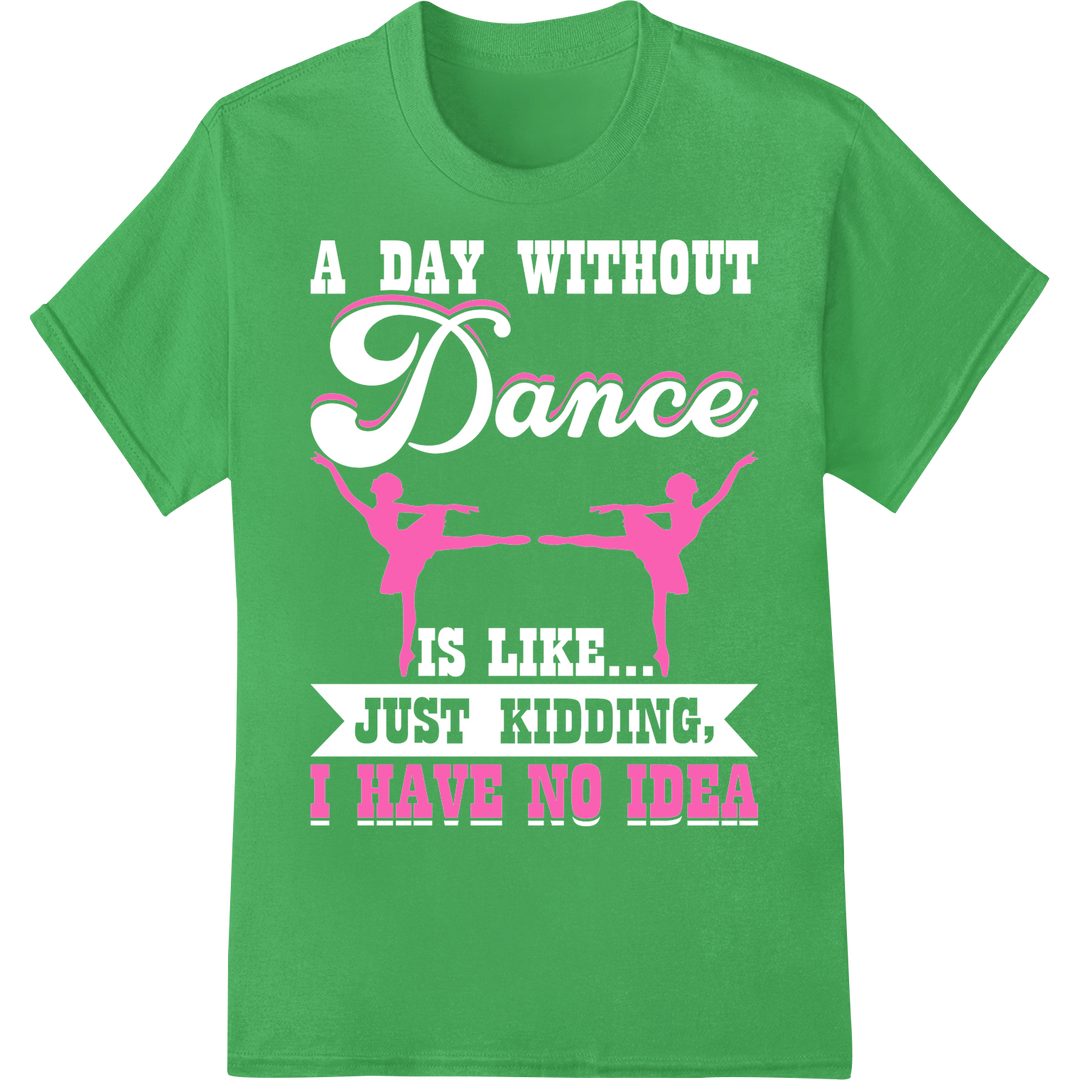 Graceful Ballet Silhouette DTF Print Heat Transfer on green shirt - SUPERDTF-DTF Prints-DTF Transfers-Custom DTF Prints