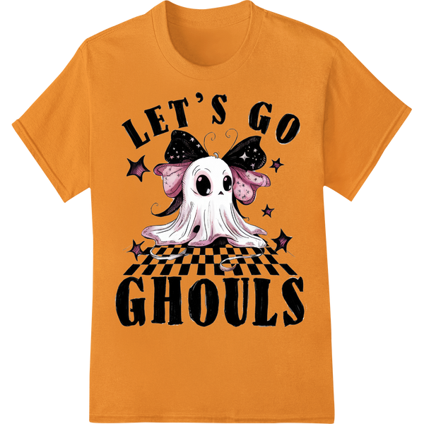 Let's Go Ghouls: Cute Ghost Halloween DTF Print Transfer on orange shirt - SUPERDTF-DTF Prints-DTF Transfers-Custom DTF Prints