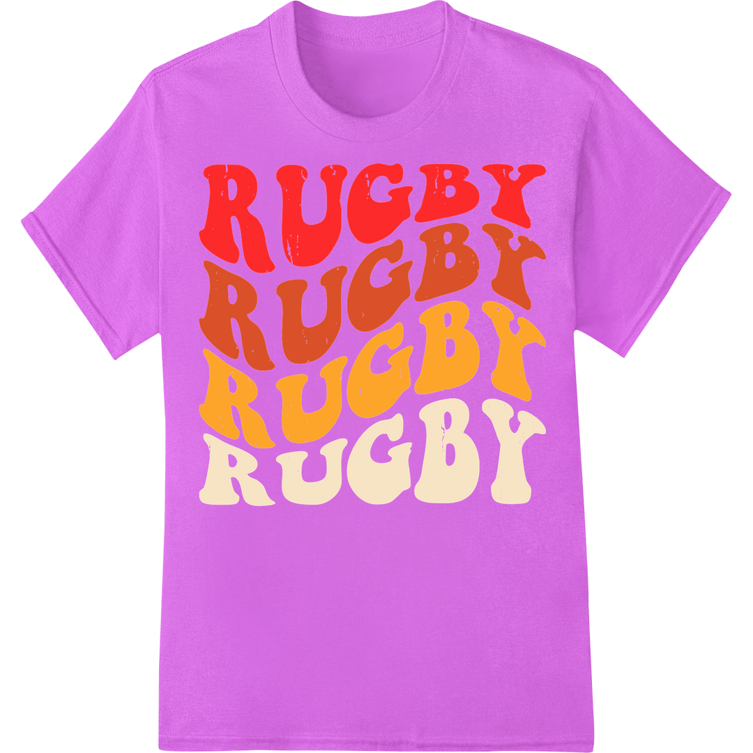 Bold Rugby Typography DTF Print Transfer - Show Your Love on purple shirt - SUPERDTF-DTF Prints-DTF Transfers-Custom DTF Prints