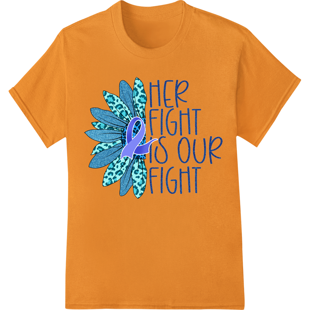 Butterfly Ribbon Diabetes Awareness DTF Print Heat Transfer on orange shirt - SUPERDTF-DTF Prints-DTF Transfers-Custom DTF Prints