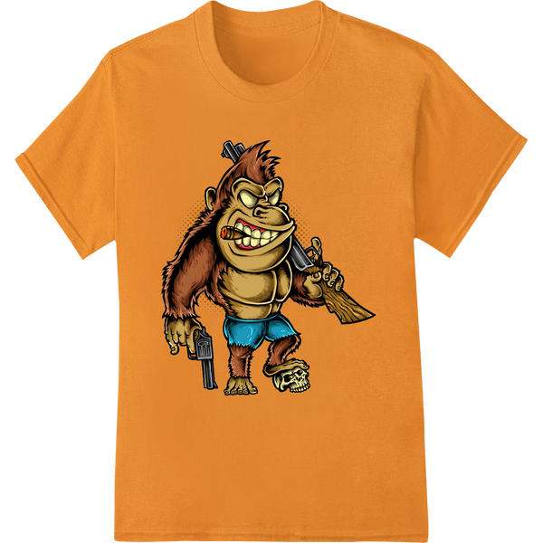 Fierce Funny Cartoon Monster DTF Heat Transfer enhanced with professional custom DTF designs