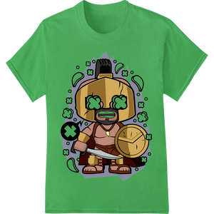 Fierce Warrior with Helmet, Sword & Shield | DTF Print - High-quality personalized clothing