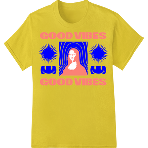 Personalized custom apparel design for Radiate Positivity with this Vibrant Good Vibes Print