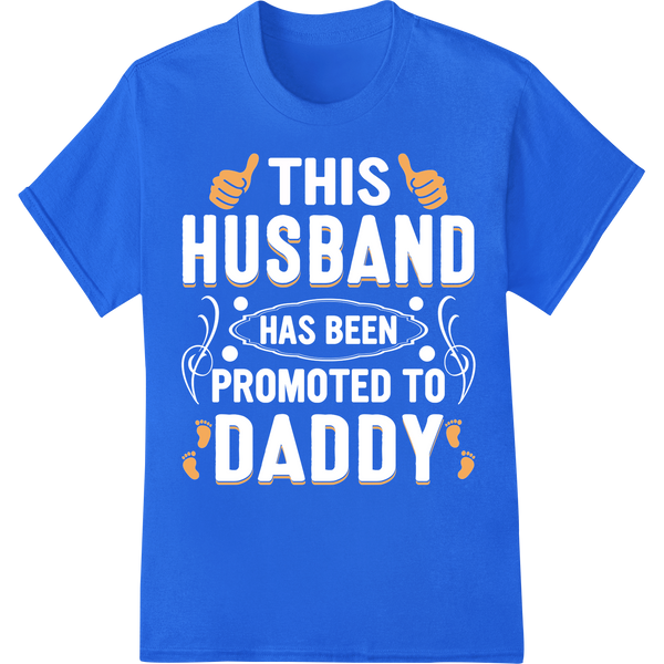 World's Best Husband & Daddy | Funny Dad Quote DTF Print on blue shirt - SUPERDTF-DTF Prints-DTF Transfers-Custom DTF Prints