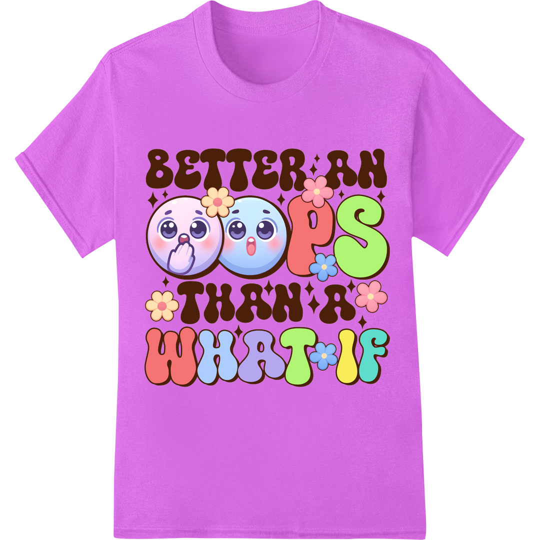 Adorable Motivational Bubble Letters - Cute Kawaii Style DTF Print on purple shirt - SUPERDTF-DTF Prints-DTF Transfers-Custom DTF Prints