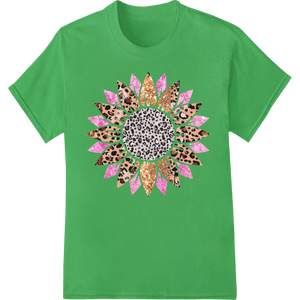 Wild Leopard Sunflower - Bold Pink Orange DTF Print Design featuring professional DTF printing experts