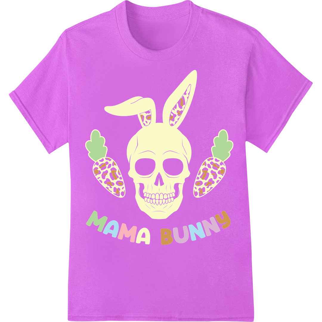 Adorable Easter Bunny Skull DTF Print Heat Transfer on purple shirt - SUPERDTF-DTF Prints-DTF Transfers-Custom DTF Prints