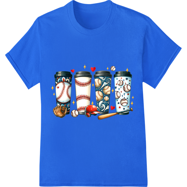 Elevate Your Baseball Gear: Vibrant DTF Print Heat Transfer on blue shirt - SUPERDTF-DTF Prints-DTF Transfers-Custom DTF Prints