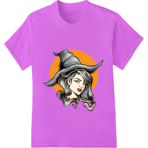 Enchanting Witch Illustration for Spellbinding Halloween Style with custom direct to film printing artwork