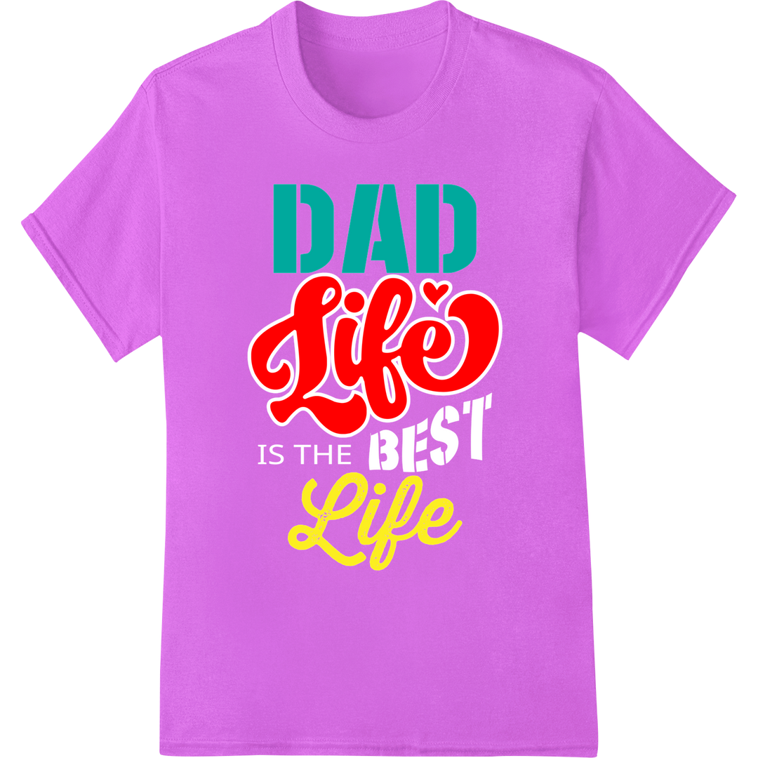 Humorous 'DAD Life' DTF Print Heat Transfer - Perfect Gift on purple shirt - SUPERDTF-DTF Prints-DTF Transfers-Custom DTF Prints