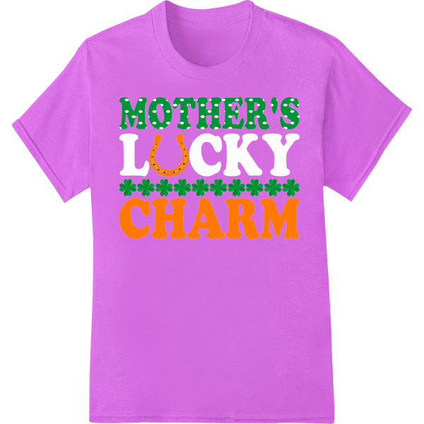 Luck of the Irish: Charming Mother's Day DTF Print Design on purple shirt - SUPERDTF-DTF Prints-DTF Transfers-Custom DTF Prints