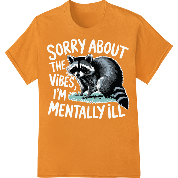 Mischievous Raccoon DTF Print Heat Transfer | Wild Style on orange shirt - SUPERDTF-DTF Prints-DTF Transfers-Custom DTF Prints