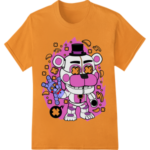 Funtime Freddy Rocks! Vivid FNAF Heat Transfer Print enhanced with professional personalized clothing