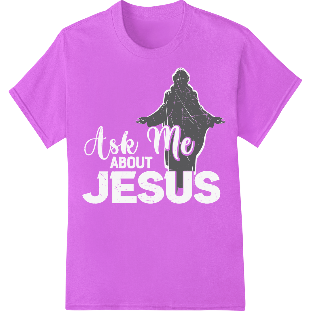 Bold Crucifixion Silhouette DTF Print Heat Transfer on purple shirt - SUPERDTF-DTF Prints-DTF Transfers-Custom DTF Prints