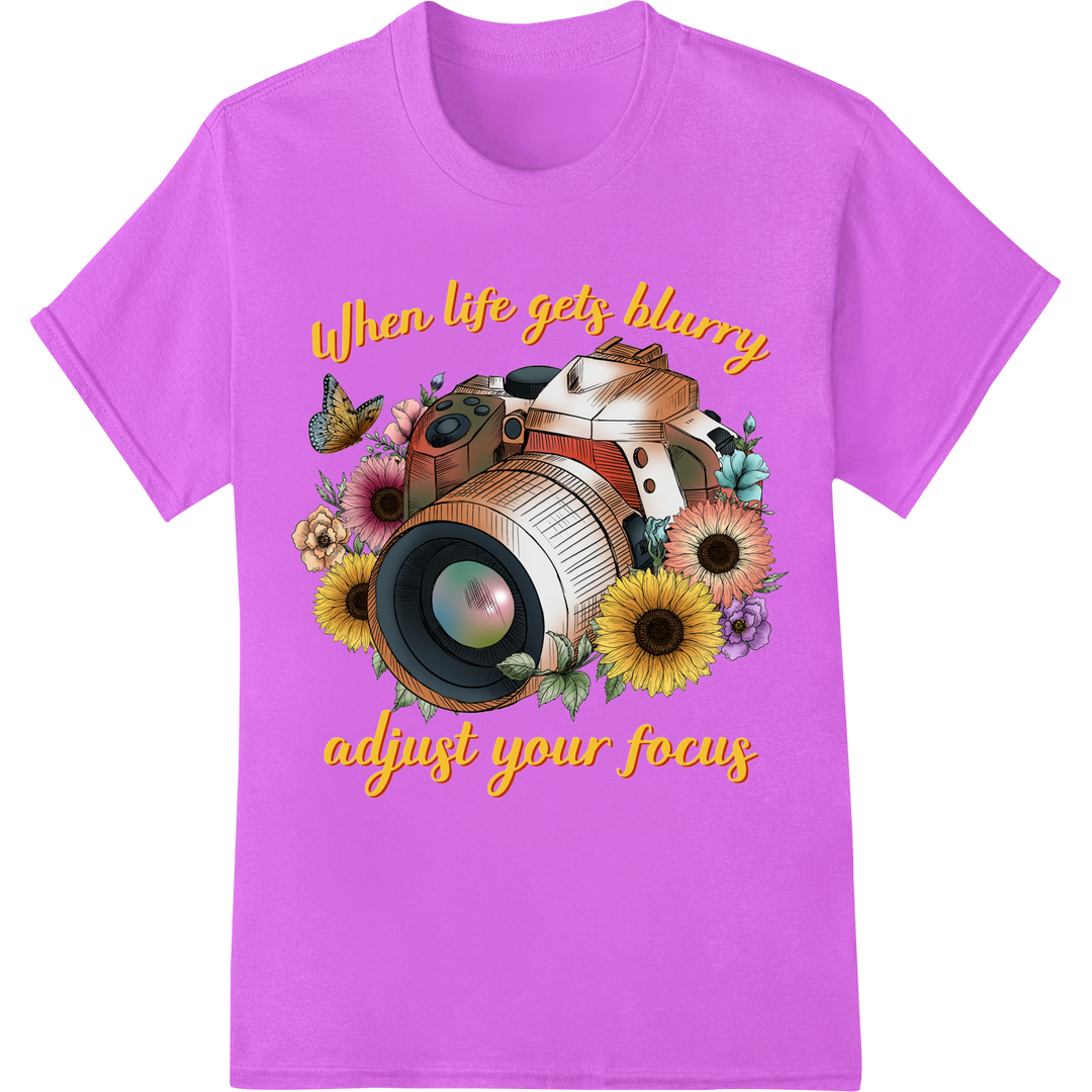 Capture Life's Beauty: Inspirational Photography DTF Print on purple shirt - SUPERDTF-DTF Prints-DTF Transfers-Custom DTF Prints