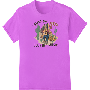 Raised on 90s Country: Vintage Music Lover's Nostalgic Print featuring professional high-quality t-shirt printing