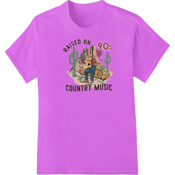 Raised on 90s Country: Vintage Music Lover's Nostalgic Print featuring professional high-quality t-shirt printing