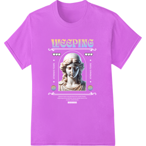 Custom bulk t-shirt printing design - Weeping Angel Statue Sepia Digital Art Print Transfer