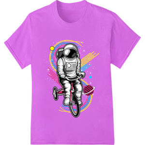 Custom DTF heat transfers design - Cosmic Explorer: Astronaut's Abstract Bicycle Adventure