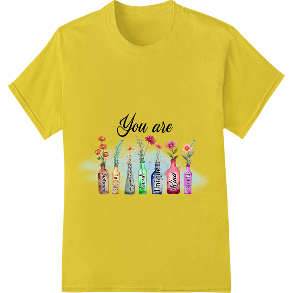 Vibrant digital printing print on Colorful Mother's Day "You Are" Floral DTF Print Design