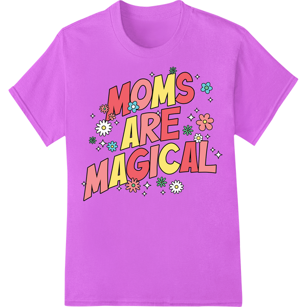 Retro Floral Mother's Day Magic DTF Print Heat Transfer on purple shirt - SUPERDTF-DTF Prints-DTF Transfers-Custom DTF Prints