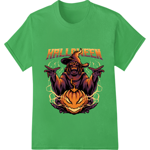 Cutting-edge bulk t-shirt printing featured on Wicked Witch Pumpkin Halloween Heat Transfer Design